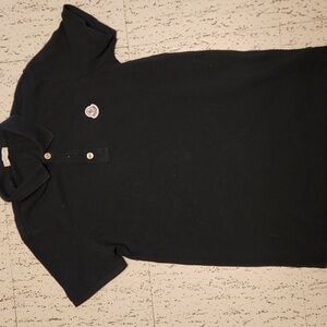 Moncler Black 1/4 Button Down Short Sleeve Polo Shirt